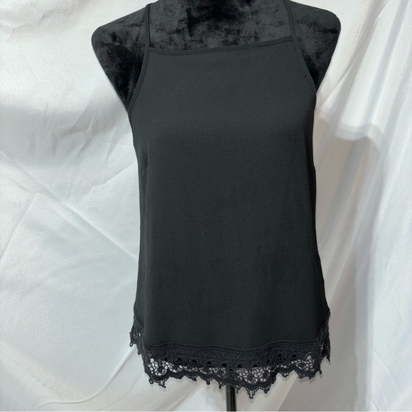 IZ BYER Black Square Neck Spaghetti Strap Top Size XL - Picture 1 of 10